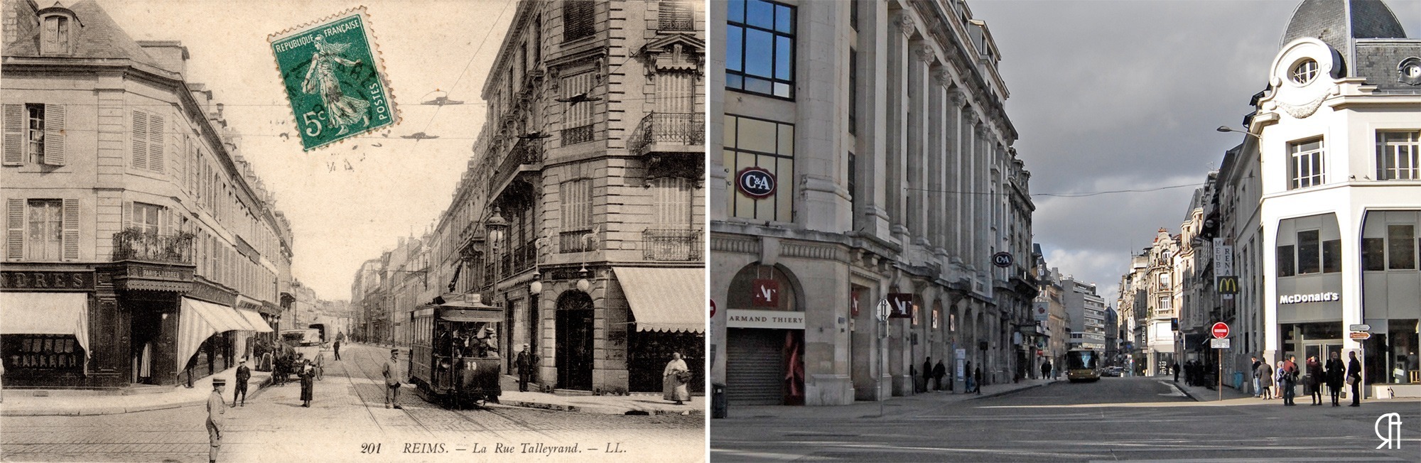 La rue de Talleyrand et la place du Théâtre