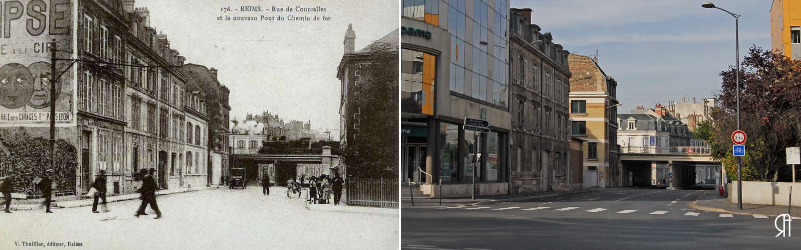 La rue de Courcelles vue du boulevard Louis Roederer