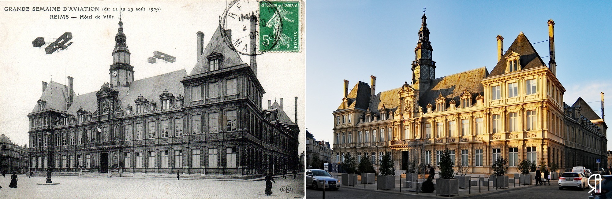 L’Hôtel de Ville pendant la Grande Semaine de l’Aviation (22 au 29 août 1909)