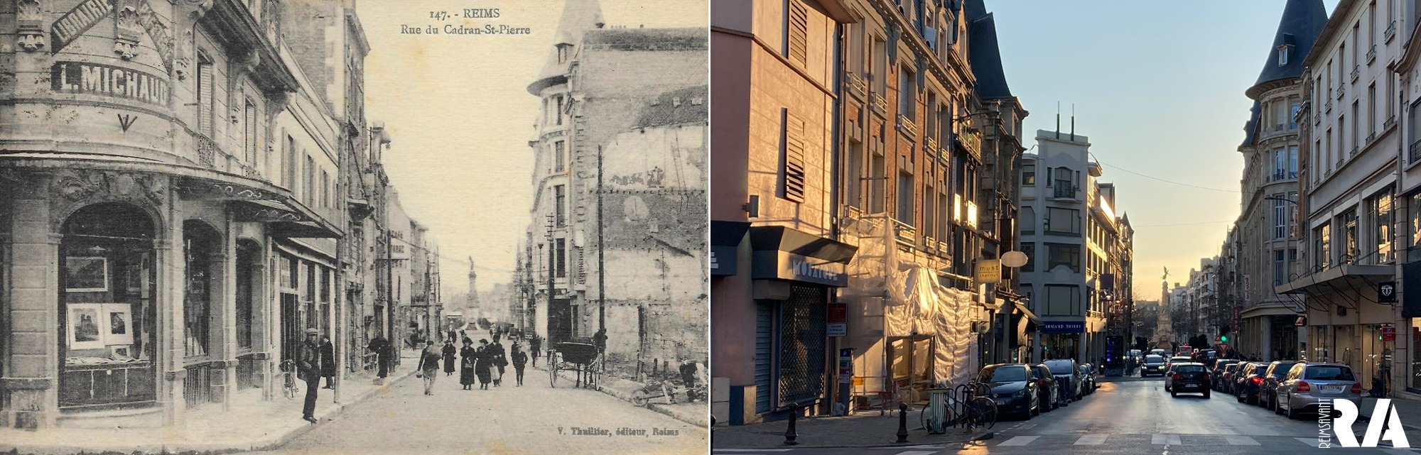 La rue du Cadran-Saint-Pierre et la librairie Michaud