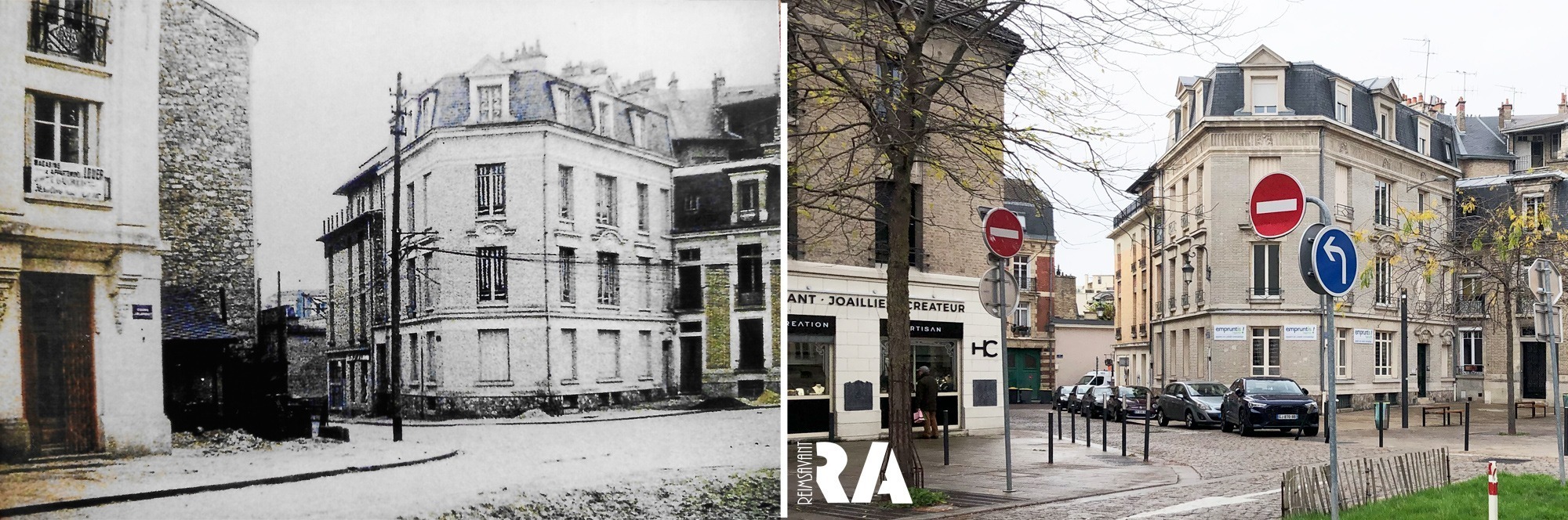 Le cours  Jean-Baptiste Langlet et la rue du Carrouge en 1924