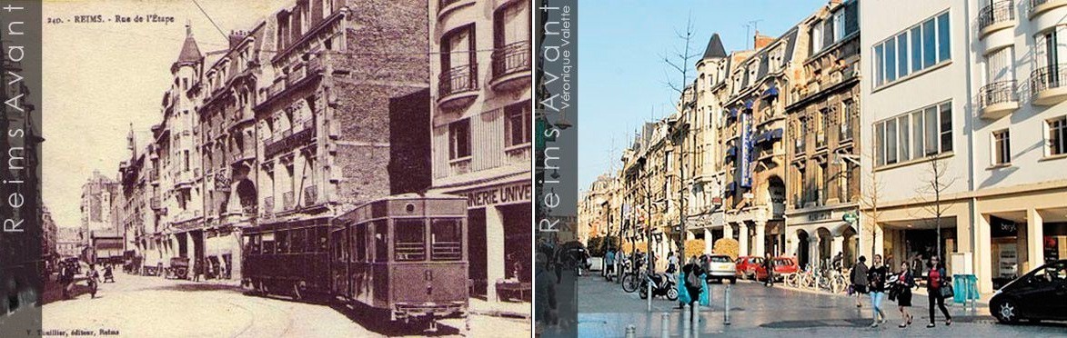 Archives de ReimsAvant : la rue de l’Étape et le tramway