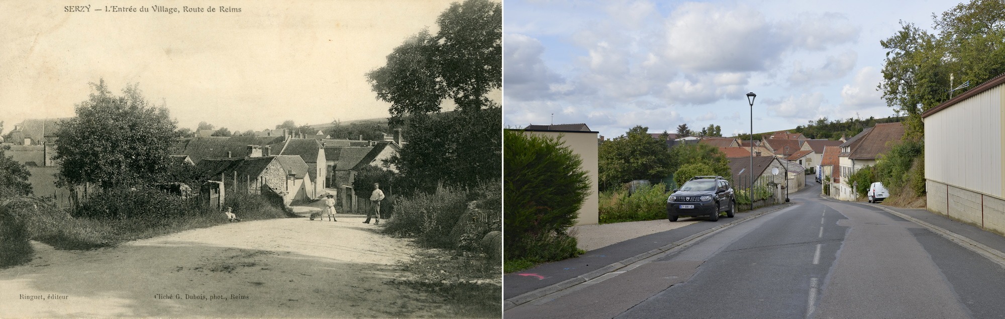 Serzy et Prin, entrée du village, route de Reims