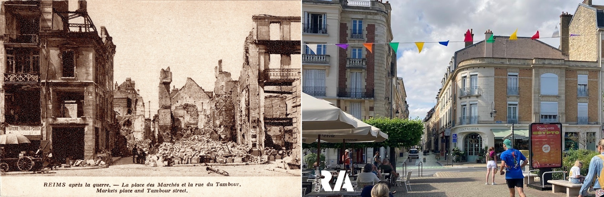 La place du Forum et la rue de Tambour