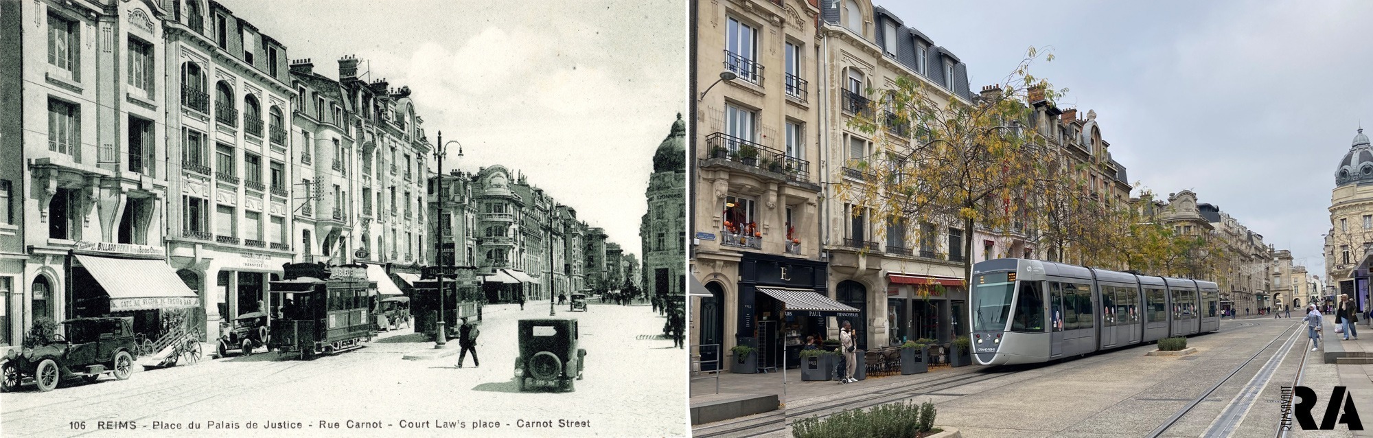 Place du Palais de Justice et la rue Carnot